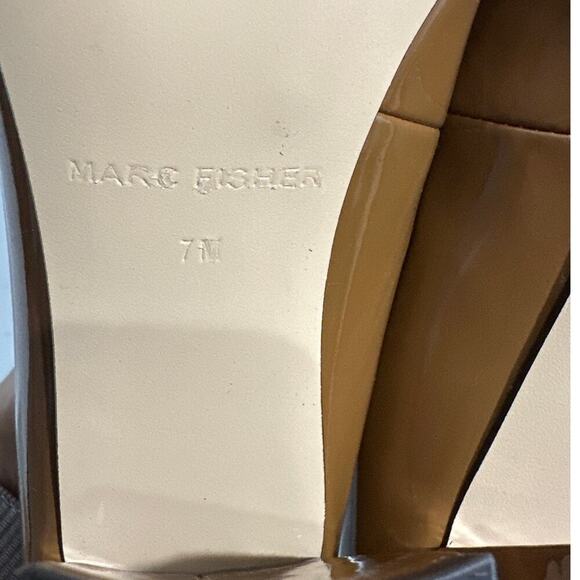 Marc Fisher Keri Patent Leather Block Heel Pumps, Brown/Black, NWOT, Size 7 - Picture 6 of 6